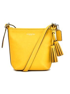 COACH Legacy Mini Yellow Leather Duffle Crossbody Bag (Style 19901)